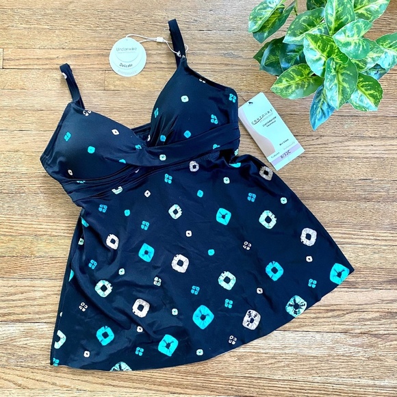 Contours by Coco Reef Diamond Print Wrap Tankini Swim Top – Size 8 Bra Sized 32C - Picture 2 of 12